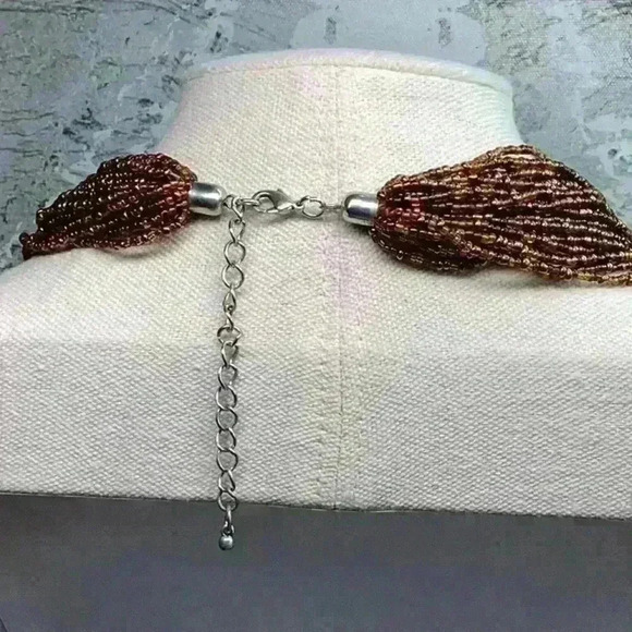 Vintage Brown Glass Seed Bead Necklace - Picture 2 of 4